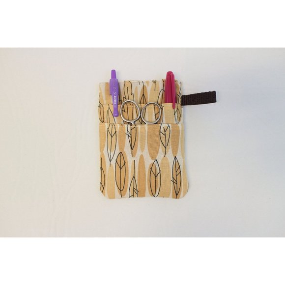 Brown Leaves Scrub POCKET Insert, Organizer & Protector for Nurses, Doctors - Picture 1 of 4